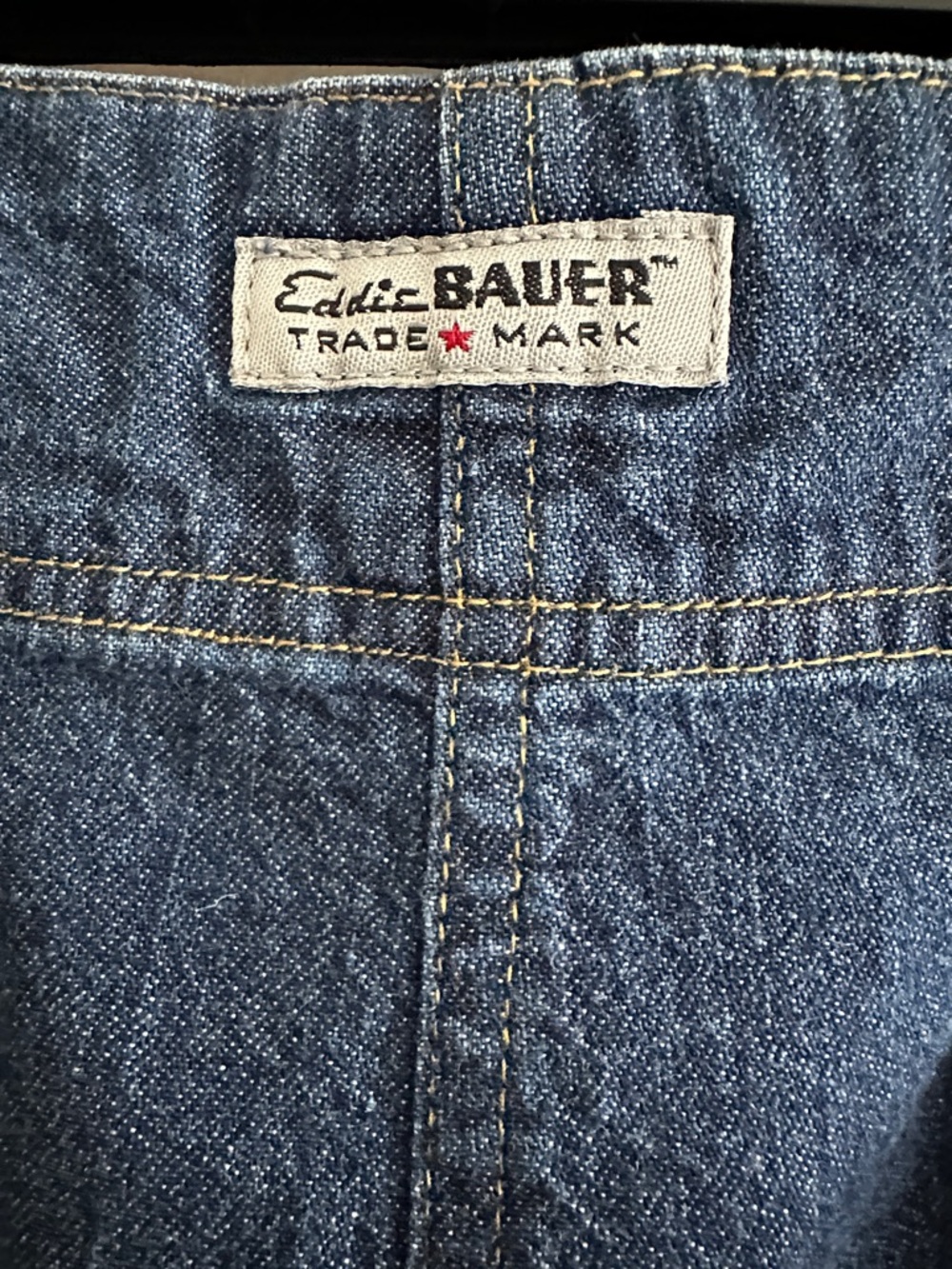 Eddie Bauer Y2K Women’s Denim Maxi Skirt Flap Pockets 100% Cotton Size 12 - Picture 4 of 14
